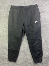 Nike Sweatpants Mens XL Black Fleece Joggers Elastic Waist Pockets Lounge Casual