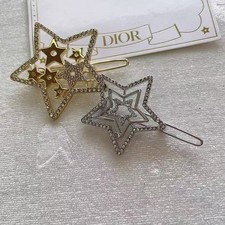 Christian Dior Novelty 2025 Holiday Hair Clips 2pieces Logo Silver Gold Unopened