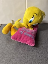 Looney Tunes Tweety Pie With Pillow Reads Always In My Dreams  Plushy
