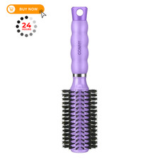 Conair Hair Brush with Boar Bristle, Gel Grips, 1 Count Pack of 1 , Black