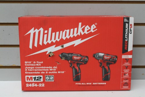 Milwaukee 2494-22 M12 Cordless Combo Drill Kit, 2 Battery
