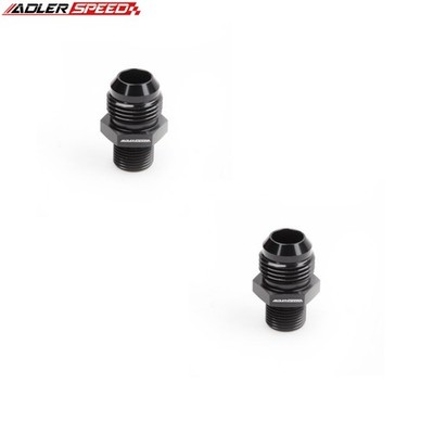 2PCS AN10 -10AN Male To 3/8'' BSP BSPP Straight Fuel Hose Fitting Adapter Black