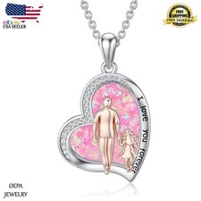 Father Daughter Necklace 925 Sterling Silver Heart Necklace Father Jewelry Gift