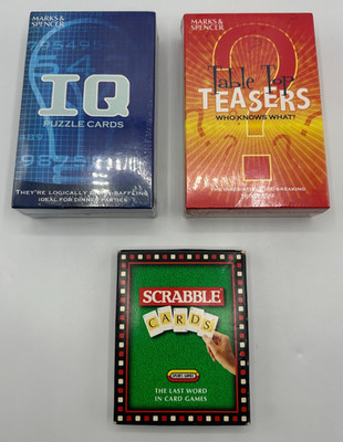 Scrabble Karten von Spears plus IQ Puzzle Karten & Tischteaser M&S alle neu