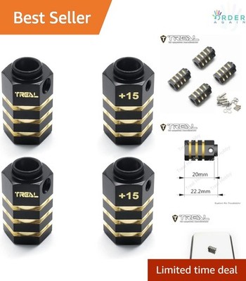 Brass Extended Wheel Hubs 4pcs Blackening for RC Car TRX-4 +15mm Stability