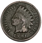 1901 Indian Head Cent Penny Good Condition 1c One Cent US Coin Free Ship- 3602