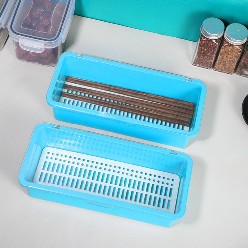 2 Pcs Scatola Per Riporre Le Bacchette Portaposate Con Coperchio - Foto 4 di 12