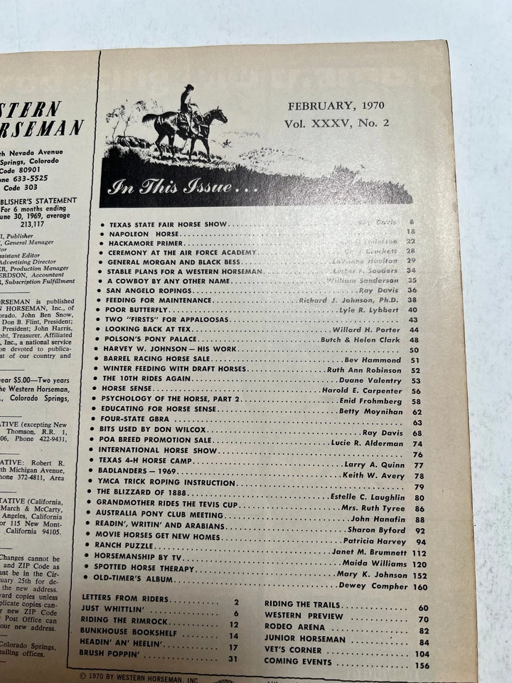 Lot of 4 WESTERN HORSEMEN Magazines  - 1969 - 1970 - SHOW HORSES / Ranch Life Foto 3 de 4