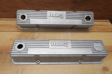 Holley Valve Covers Small Block Chevy Finned Aluminum Vintage Mickey Thompson Mt