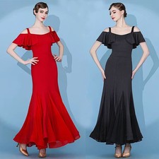 Latin Tango Modern Dance Long Dress Rhythm Standard Ballroom Performance Dress