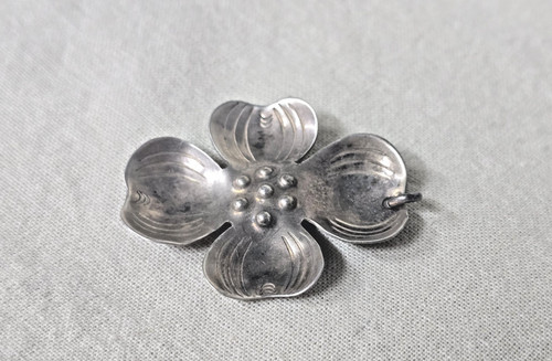 Vintage Sterling Silver 925 Dogwood Flower Pendant Mountain Makers Asheville