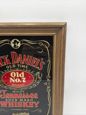 Jack Daniels Old No. 7 Whiskey Bar Mirror Carnival Style Framed