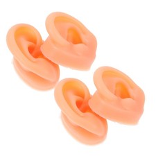2 Pair Human Ear Model Silicone Fake Body Parts Piercing Practice