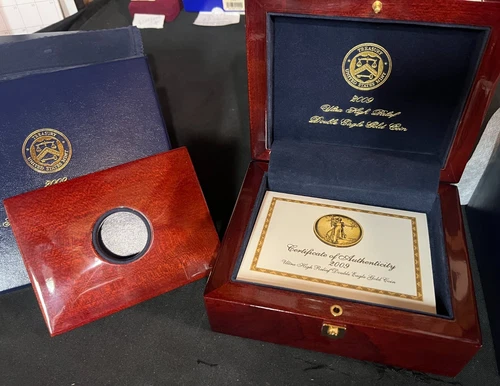 2009 US MINT ULTRA HIGH RELIEF DOUBLE EAGLE MAHOGANY BOX & BOOK  *NO GOLD COIN*