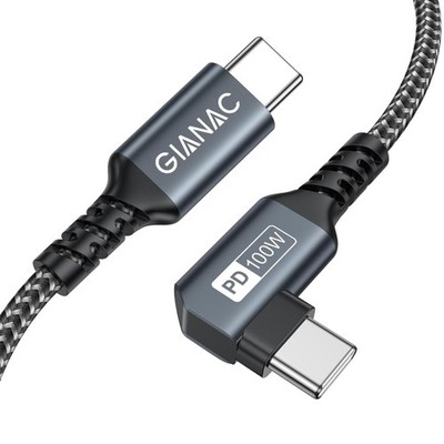 USB C Kabel, 2m, Schnellladekabel, 100W, 90 Grad, Daten, kompatibel