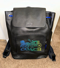 Coach Turner Backpack, Black Pebble Leather, ...