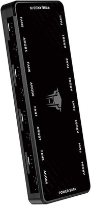 JL8 ARGB PWM Fan HUB, Supports 8 Groups of Fans, 8-Port 4-Pin PC Fan Controller,