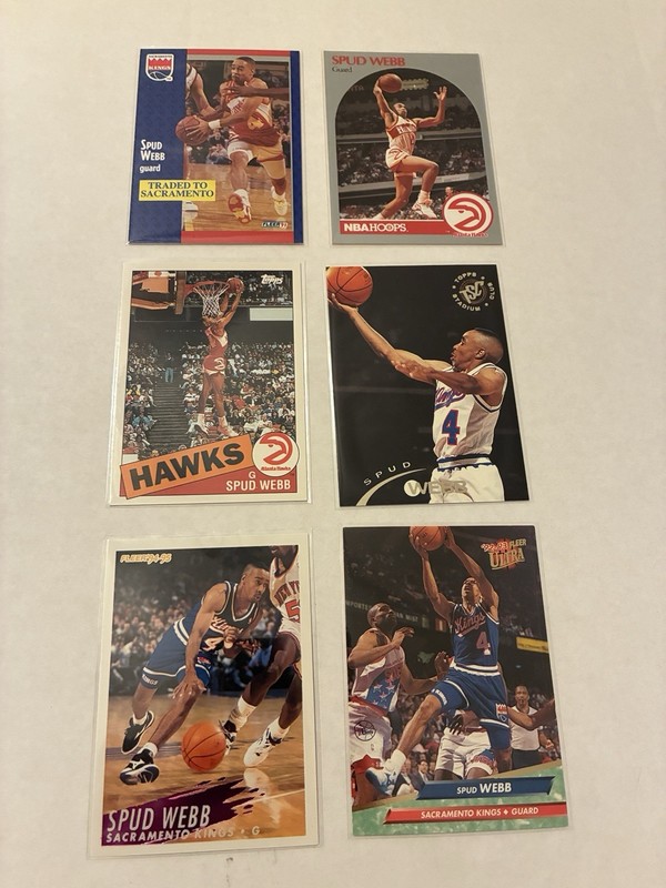 Lot Of 6 Spud Webb Sacramento Kings Atlanta Hawks Basketball NBA Cards