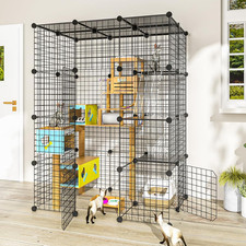 Cat Large Enclosure - DIY Catio Ideal for 1-3 Cats, Indoor  Outdoor, Detachable