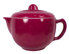 Hazel Atlas Little Hostess Teapot  Lid Maroon Ovide Platonite Sierra Colors