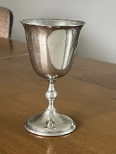 Kosher For Passover Silverplated Kiddush Cup from Italy 5.75" Kos Shel Eliahu