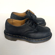 Vintage Made In England Dr Martens Original Leather Black Shoes Size US 2 / UK 1
