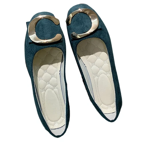 Women Flats Slip On Flat Shoes Formal Ladies Square Toe Classic Pumps Buckle - Bild 102 von 113