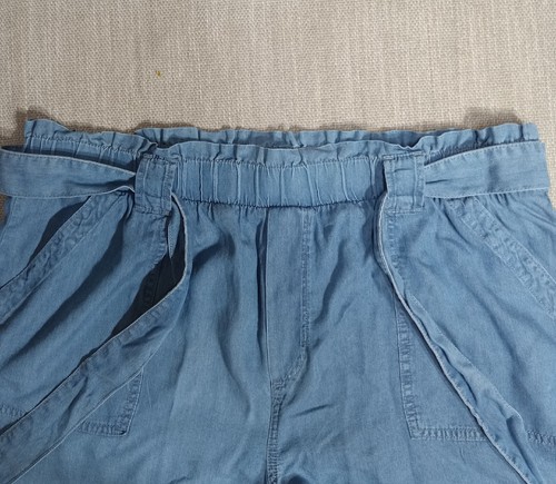 Time & Tru Size XXL(20) Blue Tie Belt Light Weight Paper Bag Waist Shorts - Picture 5 of 7
