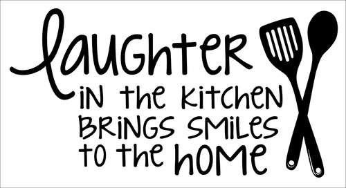 Laughter in the Kitchen Brings Smiles Vinyl Stickers Wall Decals Quote NEW 23x12 - Picture 5 of 8