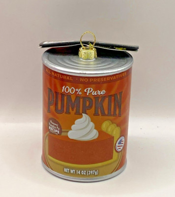 NEW ROBERT STANLEY 3.5'' CAN OF PUMPKIN FOOD ORNAMENT FREE SHIP