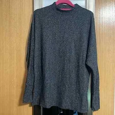 Matty M grey ribbed long sleeve ribbed shirt with mock neck size Medium oversize