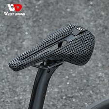 WEST BIKING 3D Printed Bicycle Saddle Carbon Fiber Hollow Road Bike Saddle Black