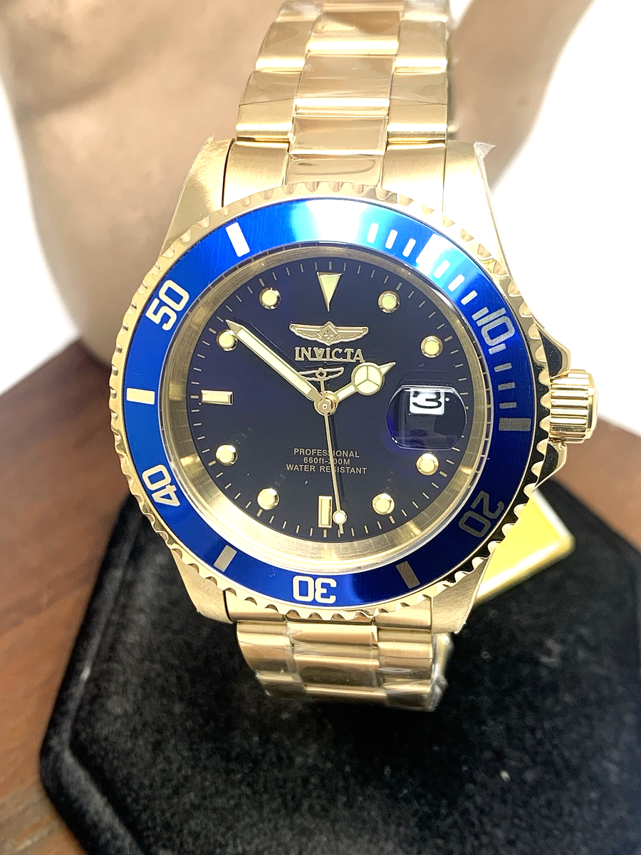 Invicta Men's Watch 26974 Pro Diver Blue Dial Quartz Gold