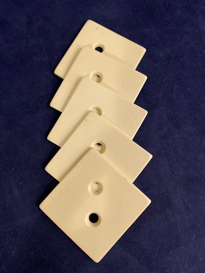 LARGE Vintage Off-White Celluloid Geometric Square Buttons Set of 5 (S2) - Image 3 of 4