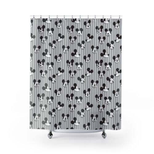 Disney Classic Mickey Mouse Faces Shower Curtain, Disney Mickey Shower Curtain - Picture 1 of 7