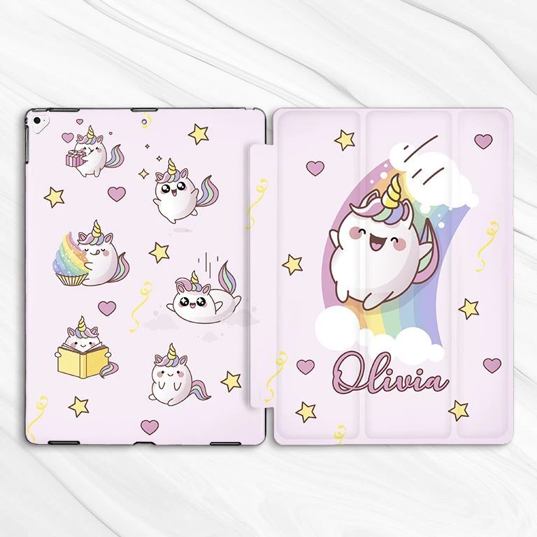 Custom Name Kawaii Unicorn Case For iPad 10.2 Air 3 4 5 Pro 9.7 11 12.9 Mini - Image 4 of 4