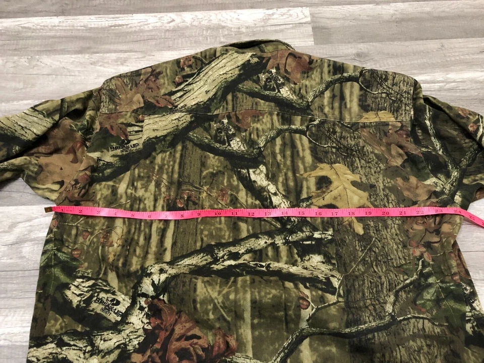 Cabela's Hunting Button Up Shirt Men's L Green Camo Spread Collared Cotton Blend - Image 3 of 4
