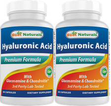 2 Pack Best Naturals, Hyaluronic acid 100 mg 60 Capsules Joint Health 