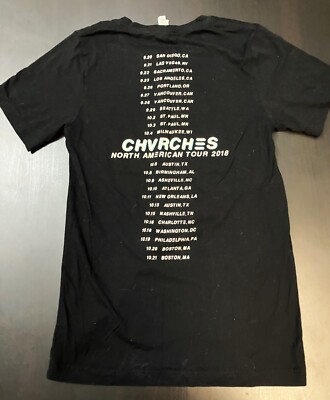 CHVRCHES 2018 Love Is Dead Tour/Concert T-Shirt - Size Small | eBay