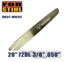20" Chainsaw Bar  3/8 .050 72 DL  D025 Mount for many Stihl - Holzforma Bar