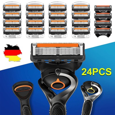 24 Stück Rasierklingen Nachfüllungen Kompatibel für Gillette Fusion 5 Proglide