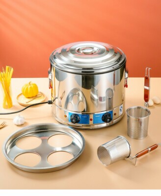 NEW 4 Basket Electric Noodle Pasta Ramen Seafood Veggies Cooker Boiler 220V PLUG