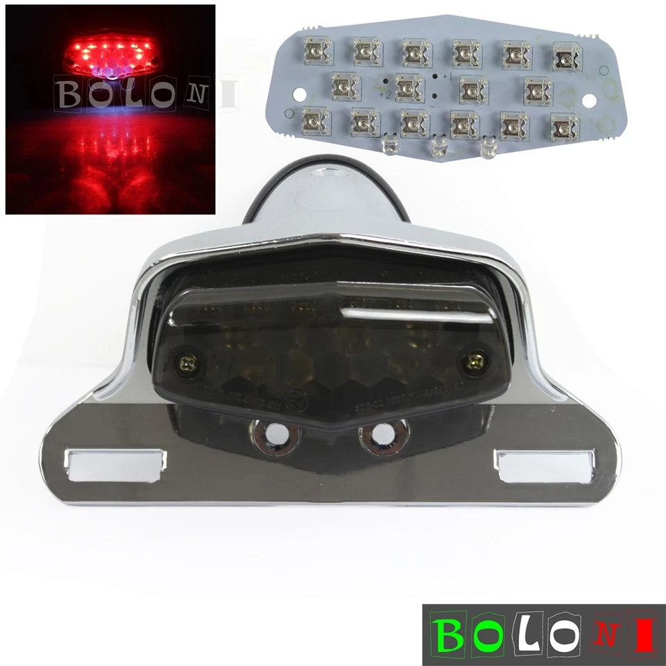 Motorcycle 12V Lucas LED Brake Taillight For Harley Honda Yamaha Cafe Racer  - Изображение 2 из 4