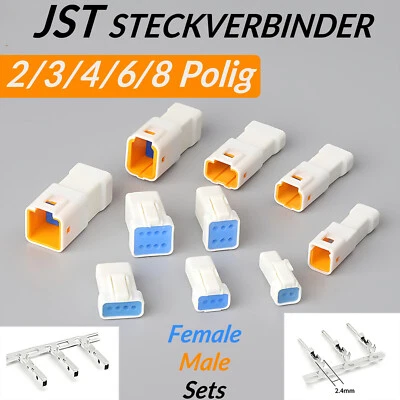 JST-JWPF-VSLE 2/3/4/6/8 Polig Buchse Stecker Steckverbinder Wasserdicht Auto KFZ