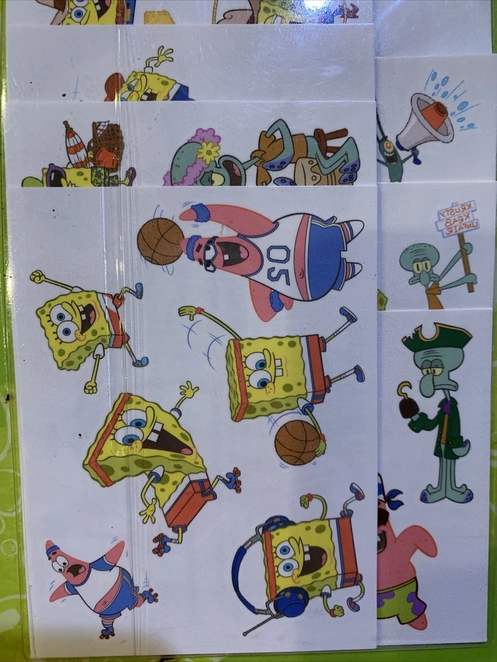 43 Tatuajes Temporales Favor Cumpleaños Niños Bob Esponja Pantalones Cuadrados Nickelodeon Foto 2 de 4