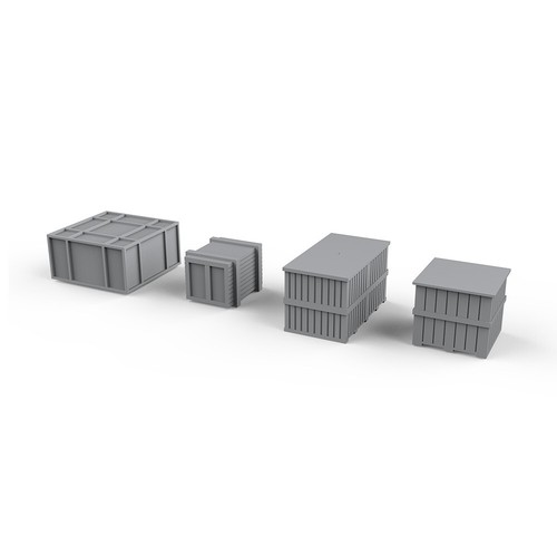 LaoYao 1/144 Wood Shipping Crates Boxes Miniature Factory Building Military - Picture 3 of 5