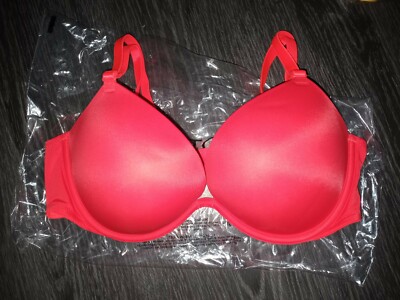 VS pink super push up bra size 36b new neon candy coral 