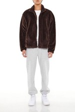 Forever 21 Faux Shearling Zip-Up Shacket Size M Fast Shipment Retail 29.99