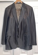 Circle S Blazer Mens Blue Gray Western Cowboy Jacket Sport Coat