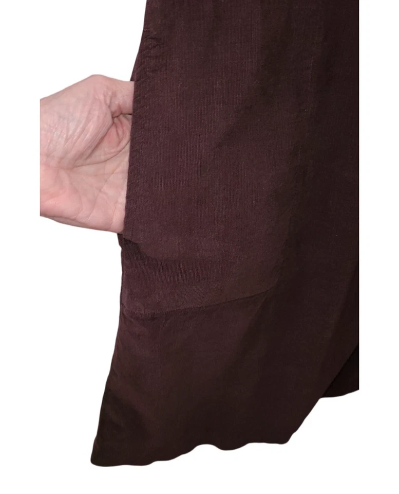 J Jill тонкий Wale вельветовая рубашка платье пряное вино кнопка спереди маленький большой - Изображение 4 из 4